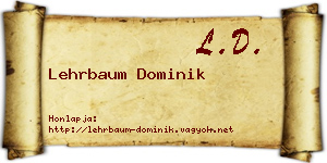 Lehrbaum Dominik névjegykártya